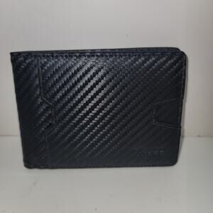 Zitahli black woven bifold wallet minimalist RFID lightweight